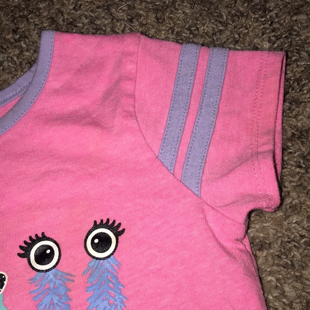 Garanimals Pink Short Sleeve Top Shoulder Stripes - Picture 3 of 4